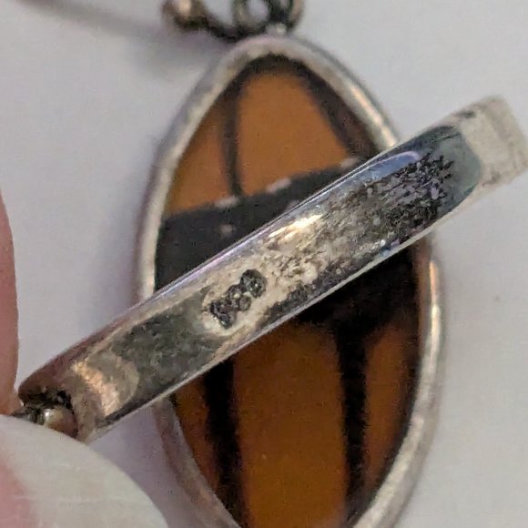 Artisan Monarch Butterfly Wing 925 Sterling Silver Dangle Drop Pierced Earrings - Picture 4 of 4